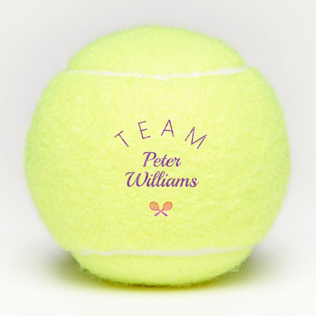 Personalized coach name elegant tennis balls (Front)