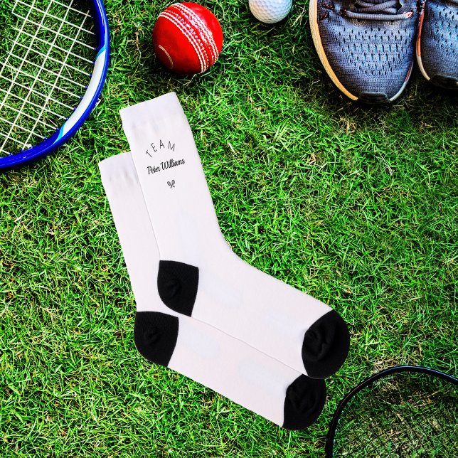 Personalized coach name elegant tennis club socks (Creator Uploaded)