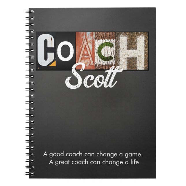 Personalized Coach name players  Notebook (Front)