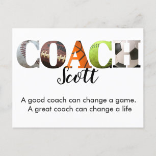 Personalized Coach name players  Postcard