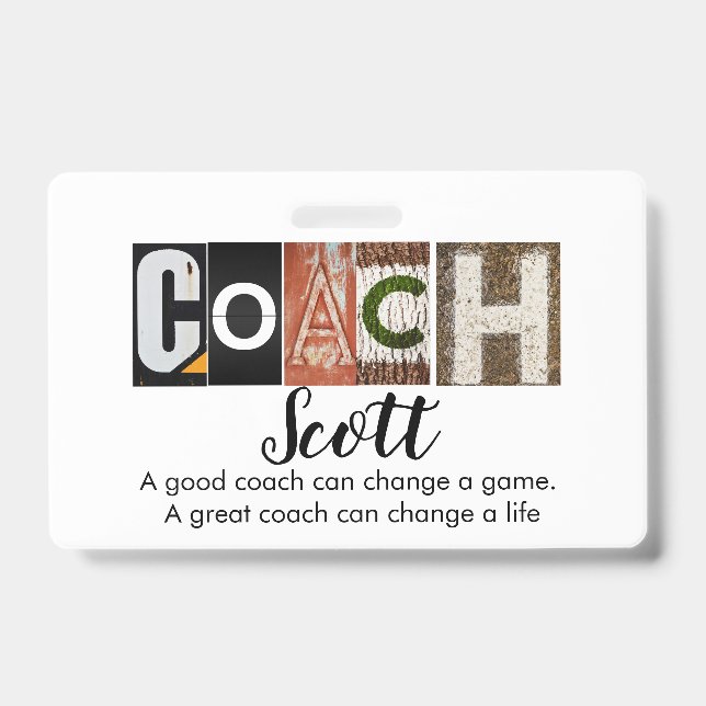Personalized Coach name T-Shirt Badge (Front)