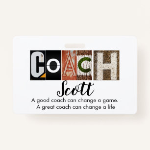 Personalized Coach name T-Shirt Badge