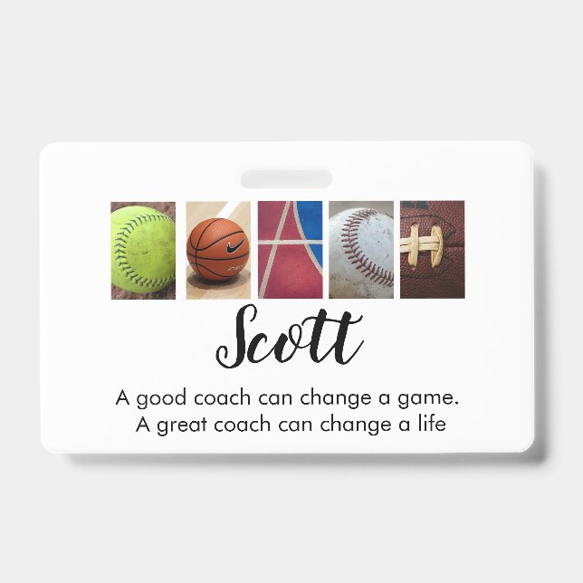 Personalized Coach name T-Shirt Badge (Front)
