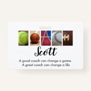 Personalized Coach name T-Shirt Badge
