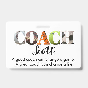 Personalized Coach name T-Shirt Badge