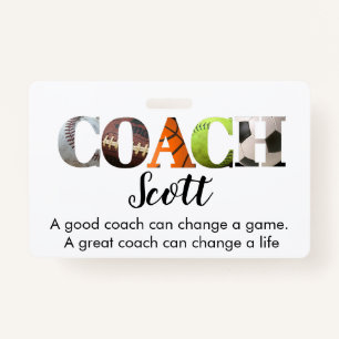 Personalized Coach name T-Shirt Badge