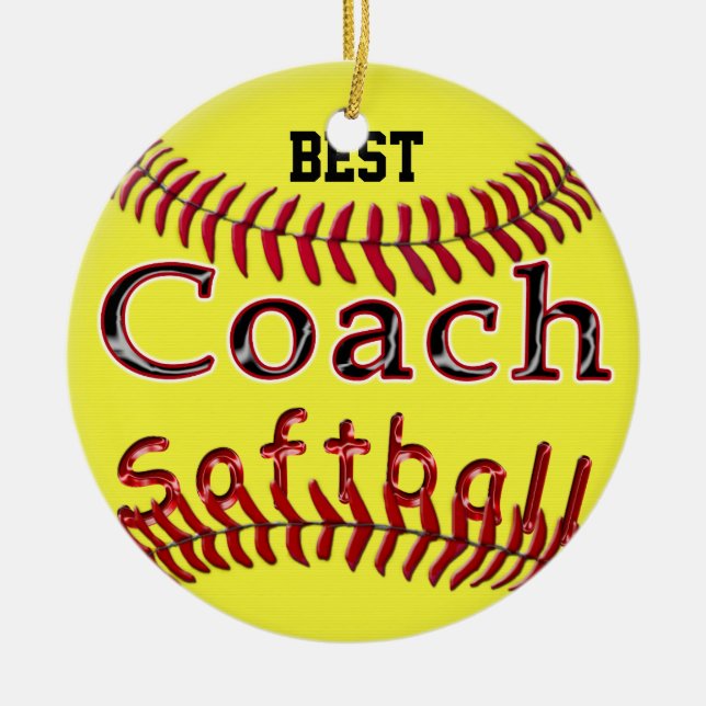 Personalized Coach Ornament Softball Coach Gifts (Front)