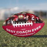 Personalized Coach Photo Gift Football<br><div class="desc">Custom coach football gift featuring a photo of the team that can be changed to your own,  the text "best coach ever",  the year,  and the coaches name.</div>