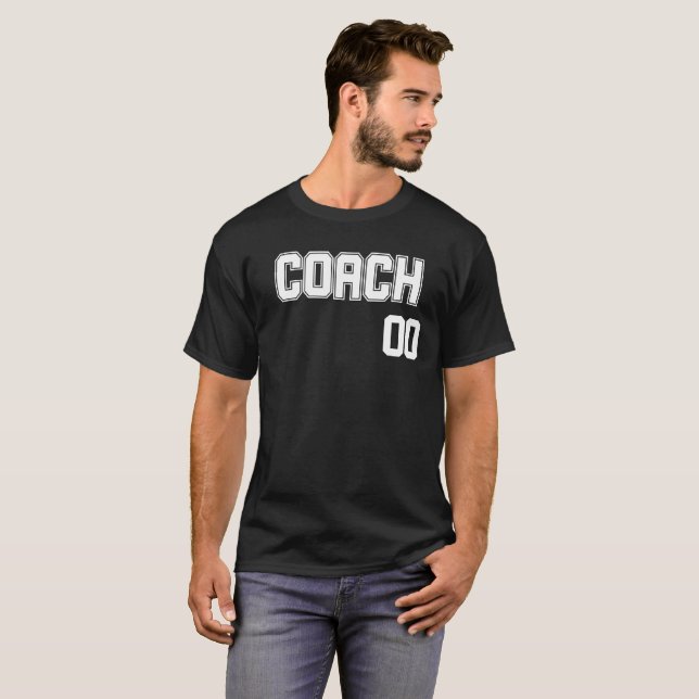 Personalized Coach's Name and Number Jersey Style T-Shirt (Front Full)