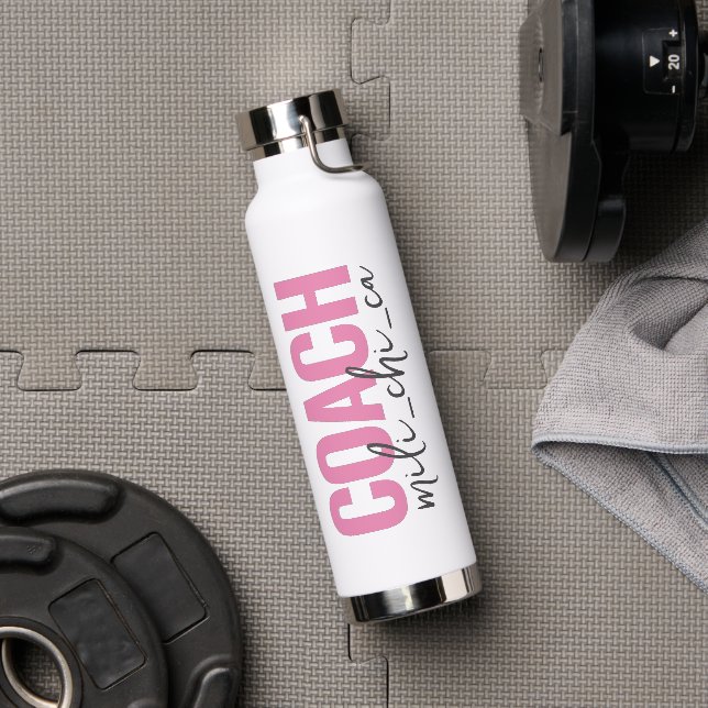 Personalized Coach's Name Script Water Bottle (Gym)