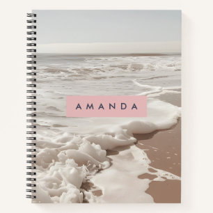 Personalized Coastal Calm Ocean Waves  Notebook