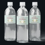 Personalized Coastal Christmas Beach  Water Bottle Label<br><div class="desc">A coastal Christmas water bottle label decorated with a sand dollar and personalized with your name. Designed for you by Blackberry Boulevard.</div>