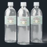 Personalized Coastal Christmas Beach  Water Bottle Label<br><div class="desc">A coastal Christmas water bottle label decorated with a sand dollar and personalized with your name. Designed for you by Blackberry Boulevard.</div>