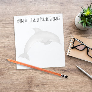 Personalized Coastal Dolphin Ocean Desk Stationery Notepad
