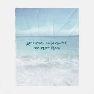 Personalized Coastal Ocean Blue Beach Custom Quote Fleece Blanket