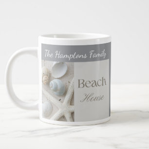 Personalized Coastal Seashell Gift for Beach House Large Coffee Mug