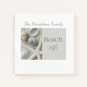 Personalized Coastal Seashell Gift for Beach House Notebook