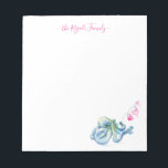 Personalized Coastal Stationery Watercolor Octopus Notepad<br><div class="desc">Immerse yourself in the allure of the coast with our personalized stationery, where your family name or monogram is beautifully presented in elegant hand-lettered script typography. Adorning each piece is a captivating watercolor blue octopus, playfully intertwined with a string of whimsical pink hearts - a perfect touch for Valentine's notes...</div>