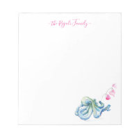 Personalized Coastal Stationery Watercolor Octopus