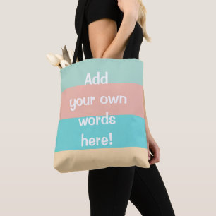 Personalized Coastal Stripes Tote Bag