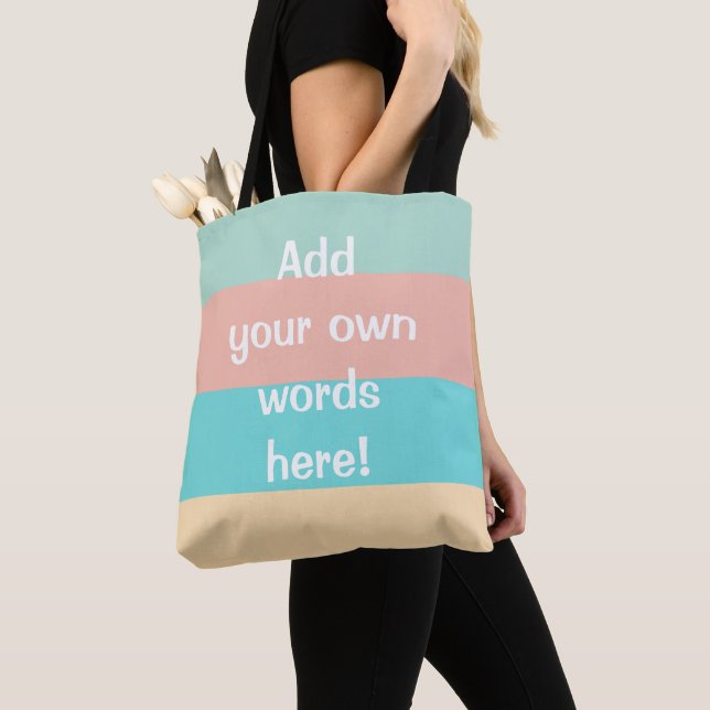 Personalized Coastal Stripes Tote Bag (Close Up)