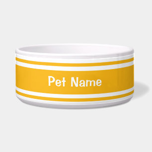 Personalized Coastal Sunshine Ceramic Pet Bowl