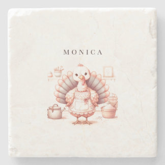 Personalized Coasters, Fall Turkey Decor Stone Coaster