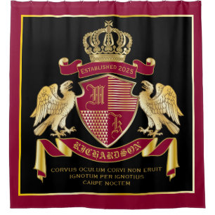 Personalized Coat of Arms Red Gold Eagle Emblem