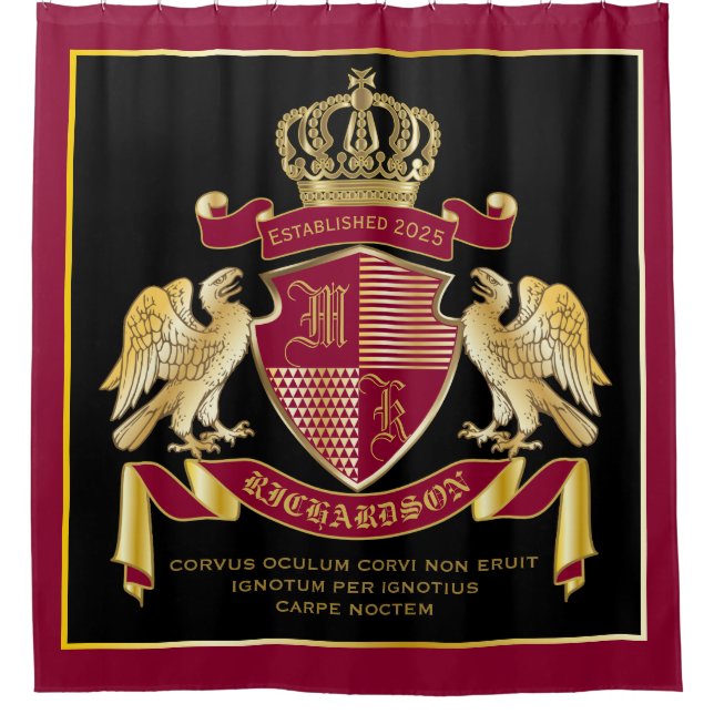 Personalized Coat of Arms Red Gold Eagle Emblem (Front)