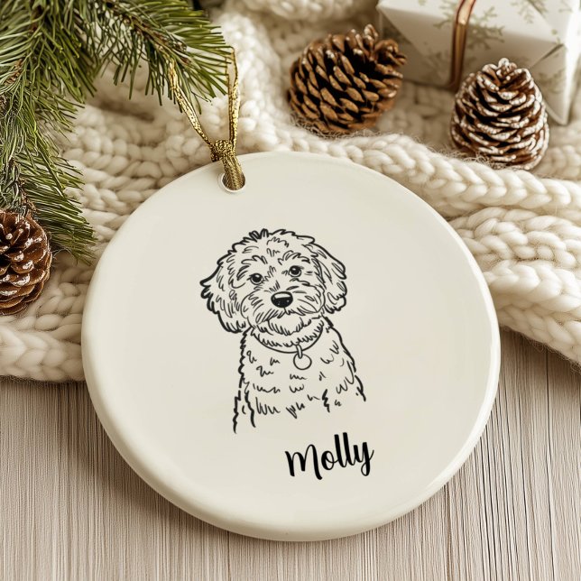 Personalized Cockapoo Dog Christmas Ceramic Ornament (Creator Uploaded)