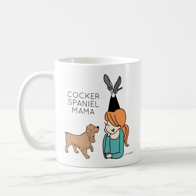 Personalized Cocker Spaniel Mama Coffee Mug (Left)