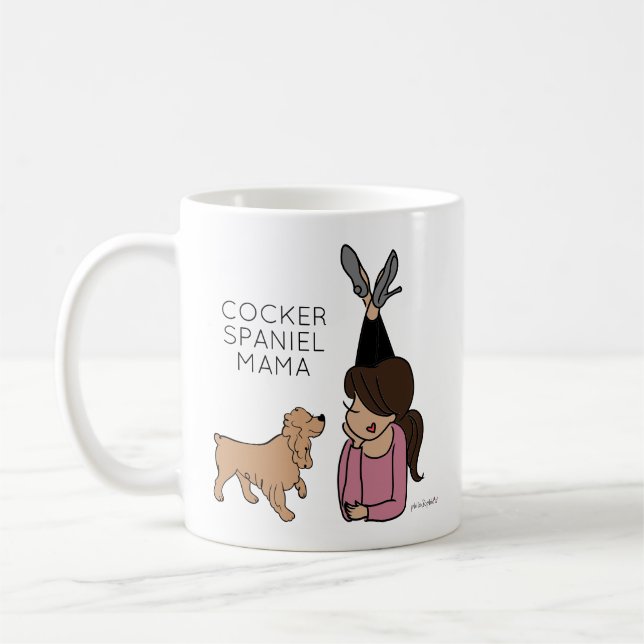 Personalized Cocker Spaniel Mama Coffee Mug (Left)