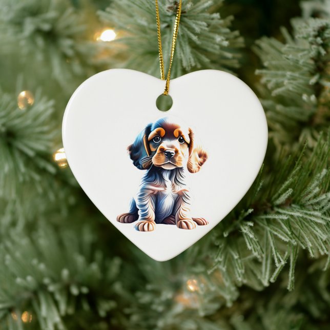 Personalized Cocker Spaniel Puppy Ceramic Ornament (Tree)