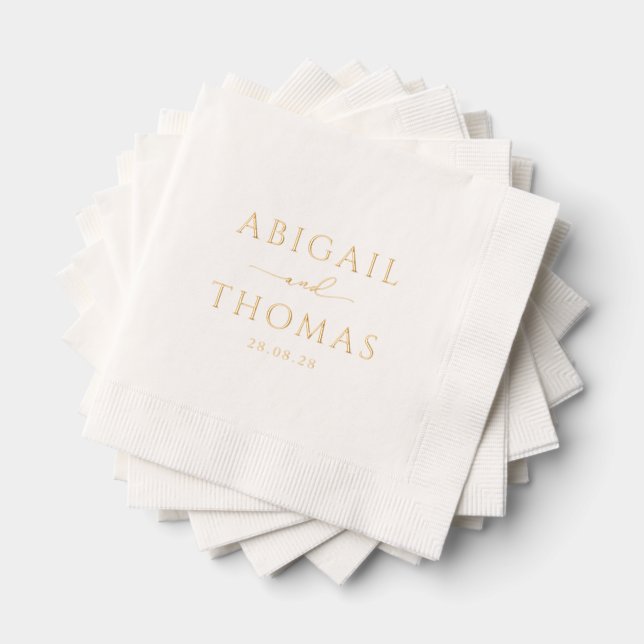 Personalized Cocktail Wedding Foil Napkins (Insitu (Stacked))