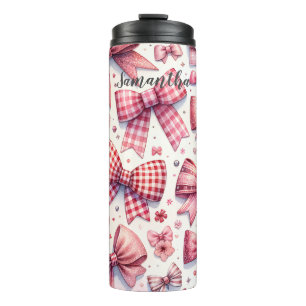 Personalized Cocquette Bows Thermal Tumbler