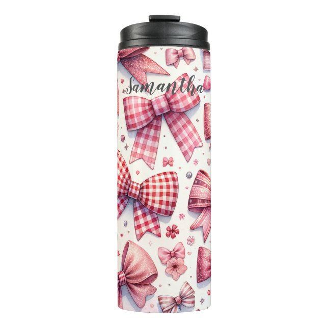 Personalized Cocquette Bows Thermal Tumbler (Front)
