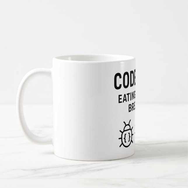 Personalized Coder Coffee Mug – Eating Bugs for BF (Left)