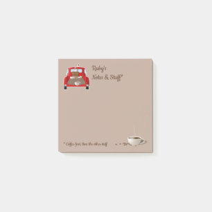 Personalized Coffee and Little Red Truck Post-it Notes