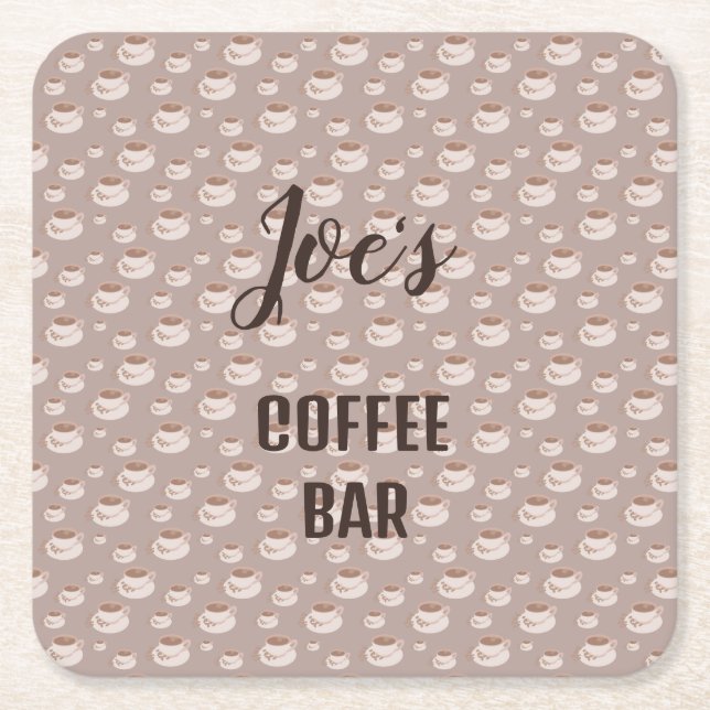 Personalized Coffee Bar Station Drink Coaster (Front)