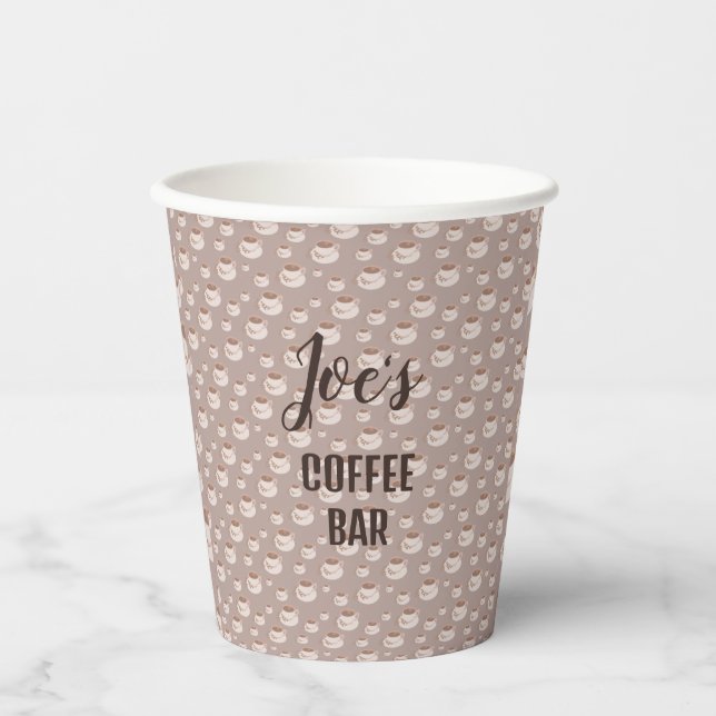 Personalized Coffee Bar Station Paper Plates Cups (Front)
