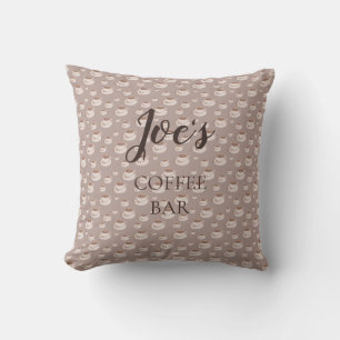 Personalized Coffee Bar Station Throw Pillow