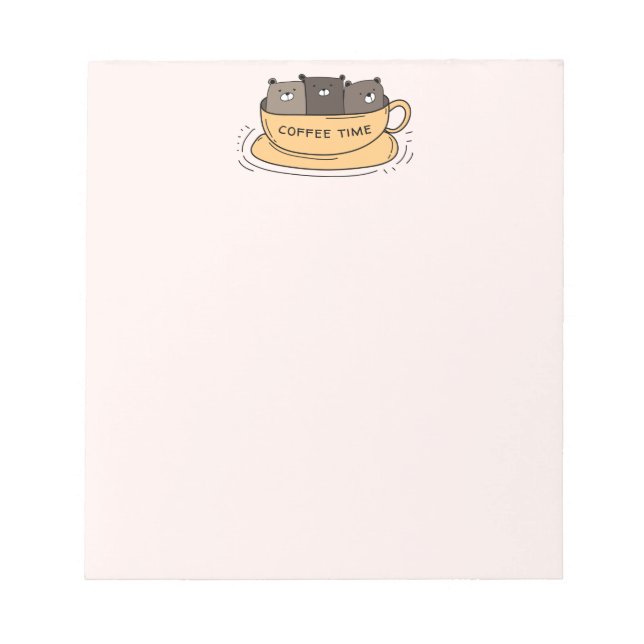 Personalized Coffee Bears Notepad (Front)