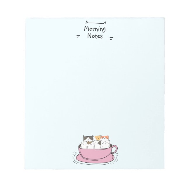 Personalized Coffee Cats Notepad (Front)