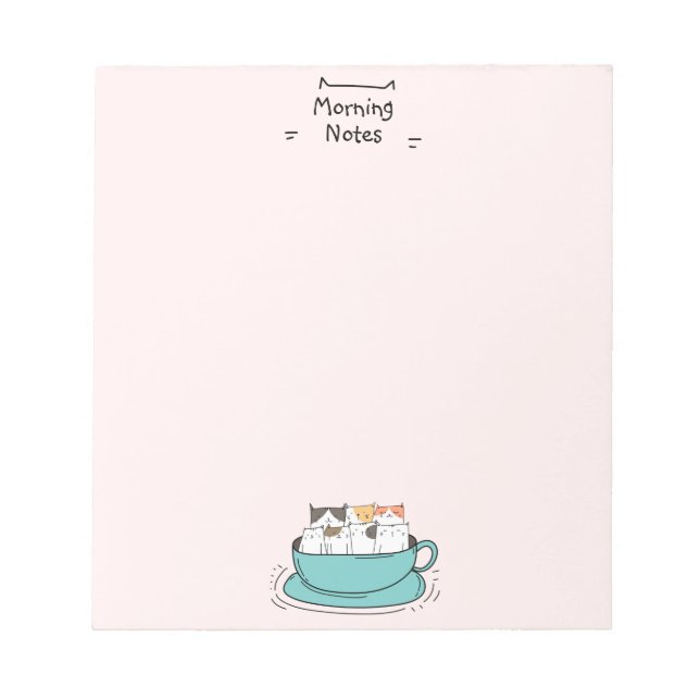 Personalized Coffee Cats Notepad (Front)