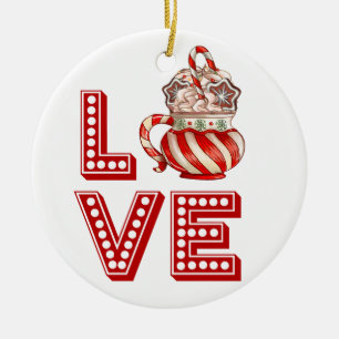 Personalized Coffee Ceramic Ornament – Candy Cane