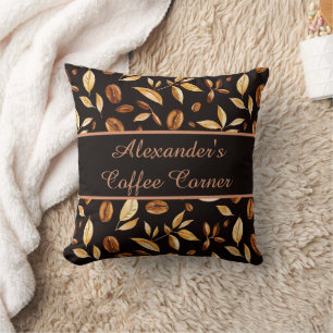 Personalized Coffee Corner Coffee Lover Throw Pillow