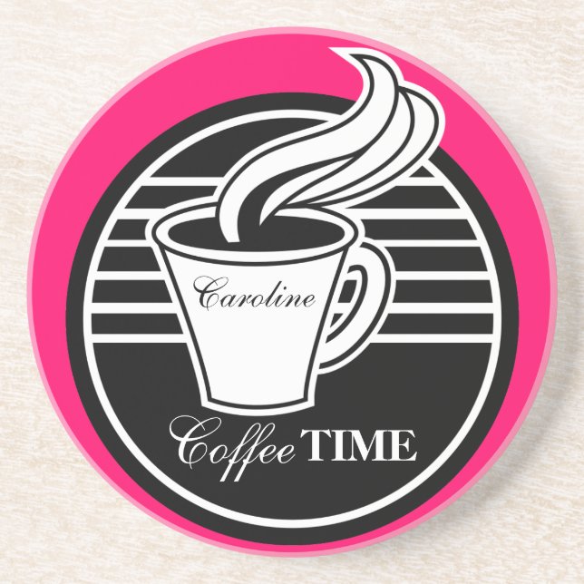 Personalized Coffee Cup Drink Coaster (Front)
