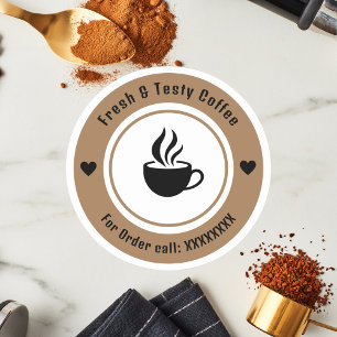 Personalized Coffee Cup Order Label Stickers