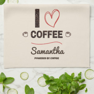 Personalized Coffee Lover Kitchen Decor Towel