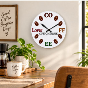 Personalized Coffee Lover Wall Clock